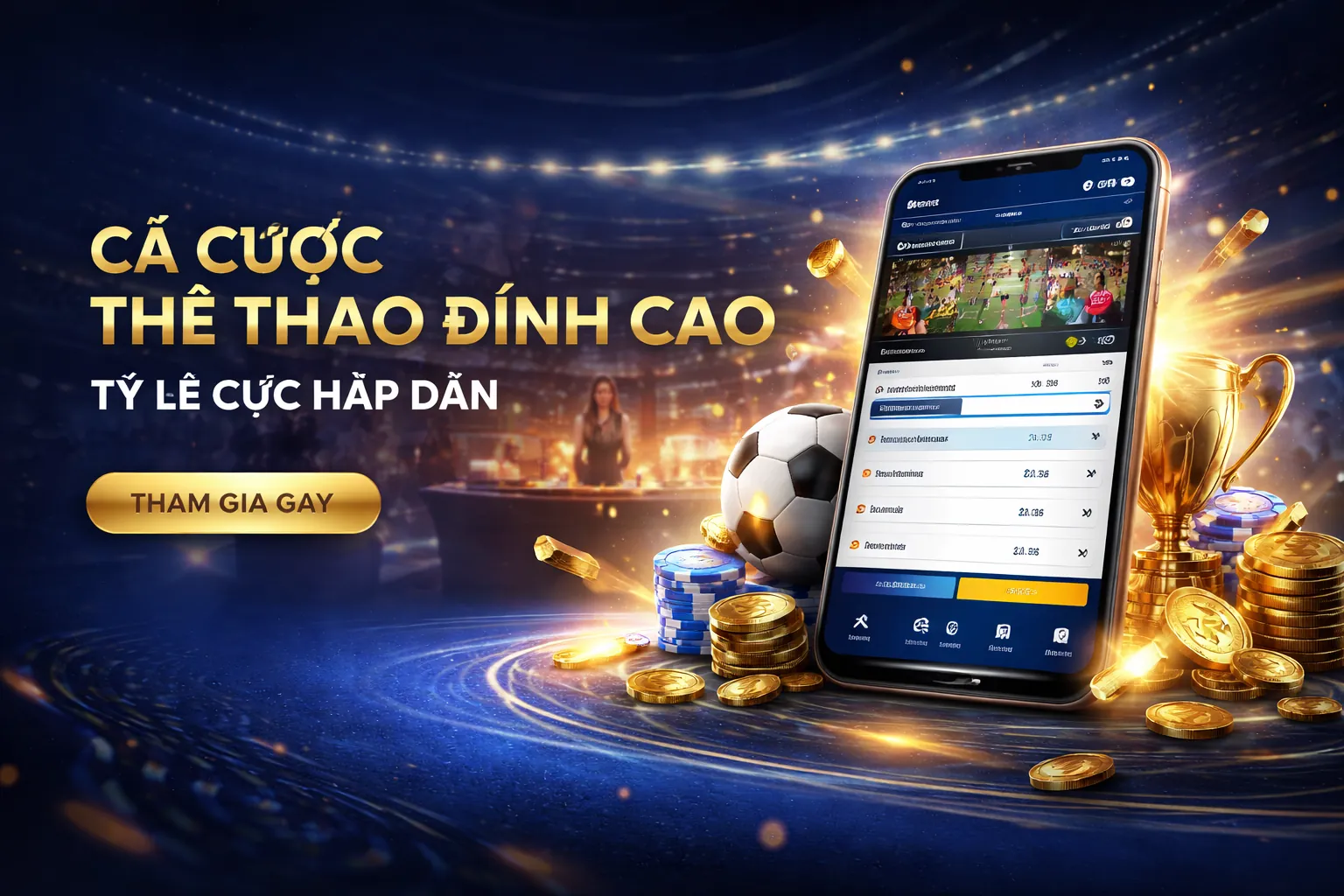 Hình ảnh cá cược thể thao sôi động tại KU Casino